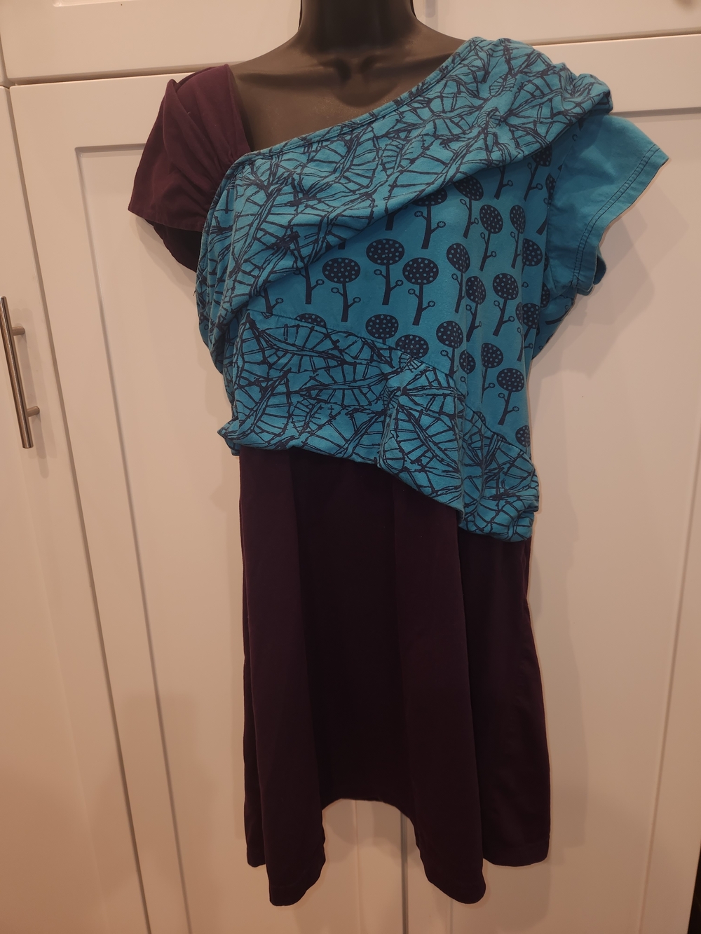 🍉Asymmetrical Blue & Deep Purple Women's Dress